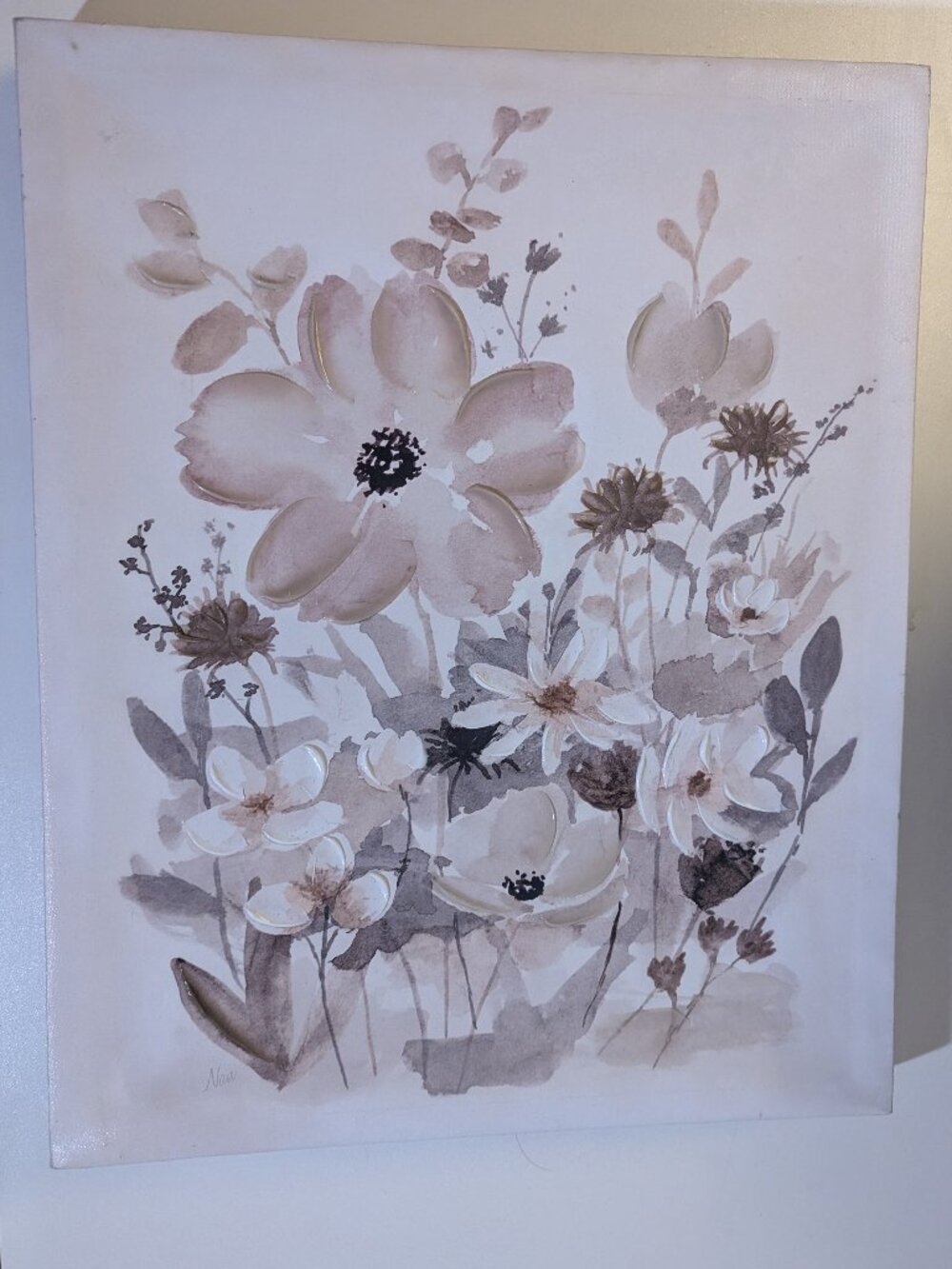 "Neutral Nature I" by Nan Floral Canvas Art Print